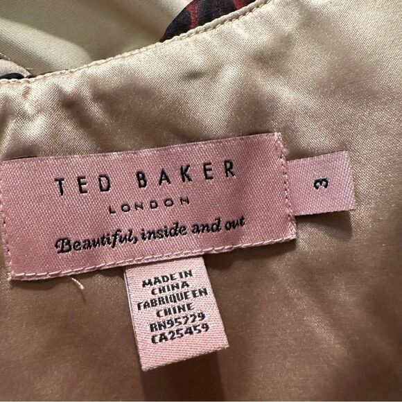 Ted Baker floral one shoulder chiffon pleated maxi Dress size 3 / large - Picture 7 of 9